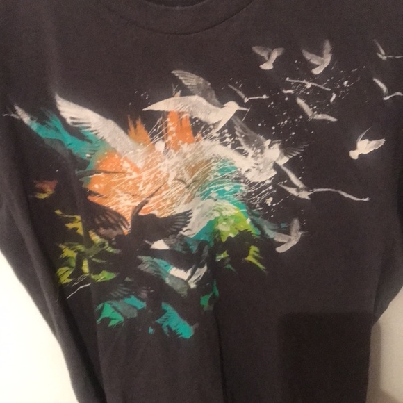 Breakthrough Threadless Grey Tshirt With Bird Design Colourful - Picture 2 of 4
